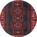 Round Traditional Red Persian Rug, tr2347