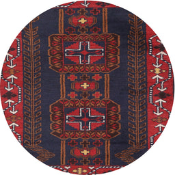 Square Machine Washable Traditional Tomato Red Rug, wshtr2347