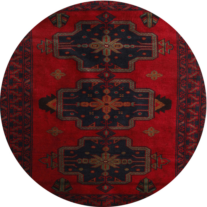 Square Machine Washable Traditional Tomato Red Rug, wshtr2353