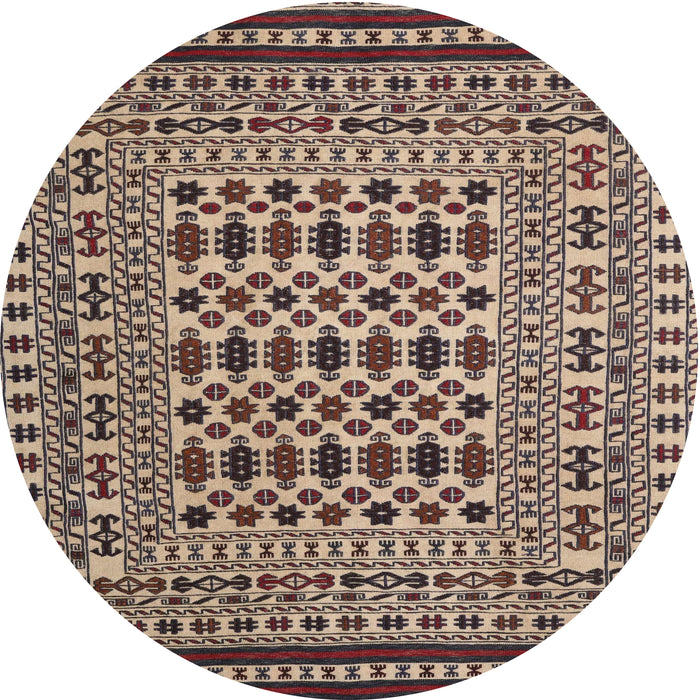Square Machine Washable Traditional Bakers Brown Rug, wshtr2355