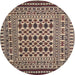 Square Machine Washable Traditional Bakers Brown Rug, wshtr2355