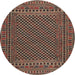 Round Traditional Red Southwestern Rug, tr2356