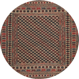 Square Machine Washable Traditional Night Red Rug, wshtr2356