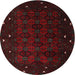 Round Traditional Charcoal Black Persian Rug, tr2358