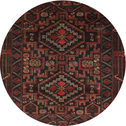Square Machine Washable Traditional Dark Brown Rug, wshtr2359