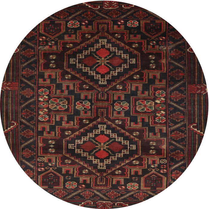 Square Machine Washable Traditional Dark Brown Rug, wshtr2359