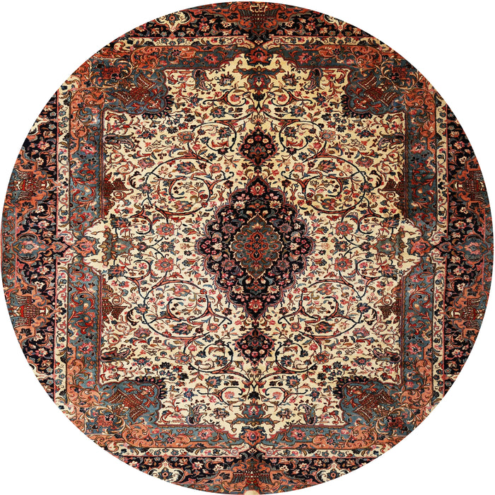 Square Machine Washable Traditional Camel Brown Rug, wshtr235