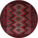 Round Traditional Red Southwestern Rug, tr2360