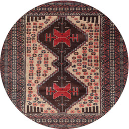 Square Machine Washable Traditional Dark Almond Brown Rug, wshtr2364