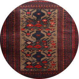 Square Machine Washable Traditional Sepia Brown Rug, wshtr2366