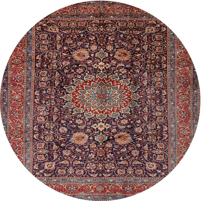 Square Machine Washable Traditional Orange Salmon Pink Rug, wshtr236