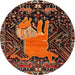 Round Traditional Red Animal Rug, tr2370