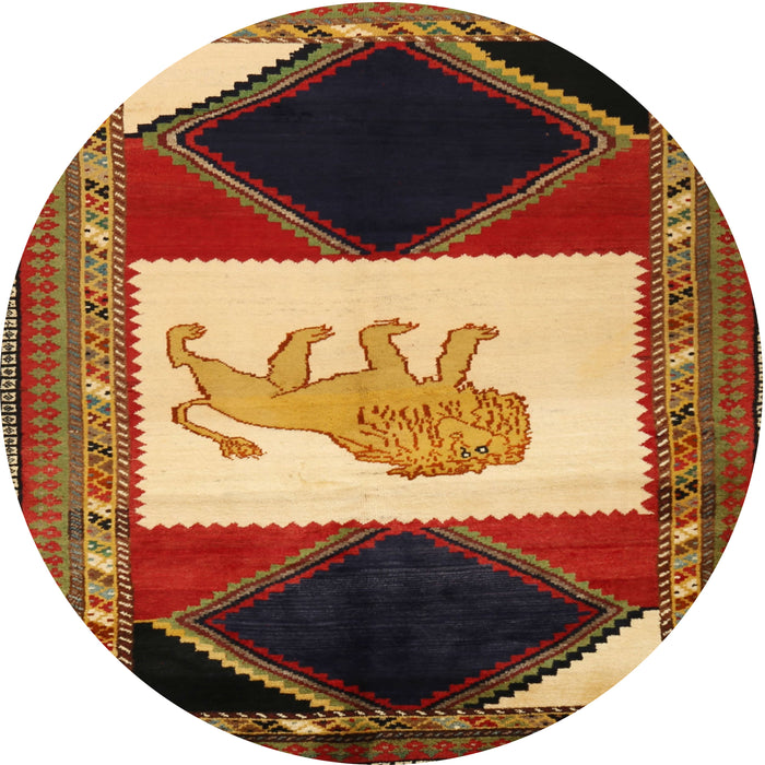 Square Machine Washable Traditional Gold Rug, wshtr2376