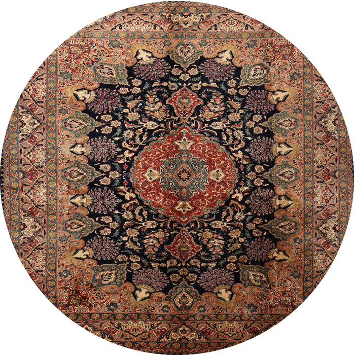Square Machine Washable Traditional Bronze Brown Rug, wshtr237