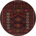 Round Traditional Bakers Brown Southwestern Rug, tr2380