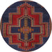 Round Traditional Saffron Red Persian Rug, tr2384