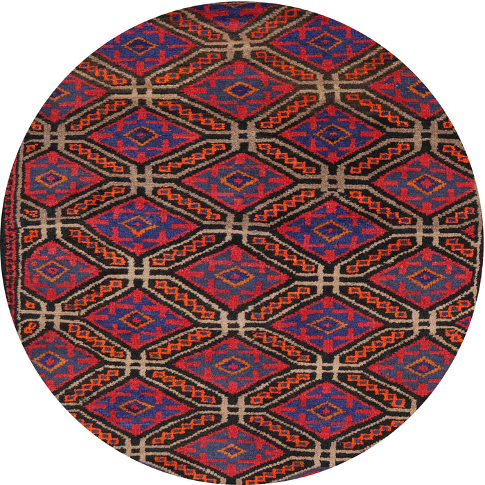 Round Traditional Rosy Purple Southwestern Rug, tr2385