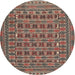 Square Machine Washable Traditional Vermilion Red Rug, wshtr2391