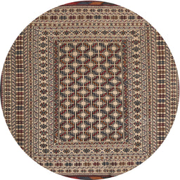 Square Machine Washable Traditional Bakers Brown Rug, wshtr2392