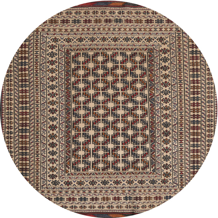 Square Machine Washable Traditional Bakers Brown Rug, wshtr2392