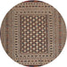 Round Traditional Bakers Brown Persian Rug, tr2392