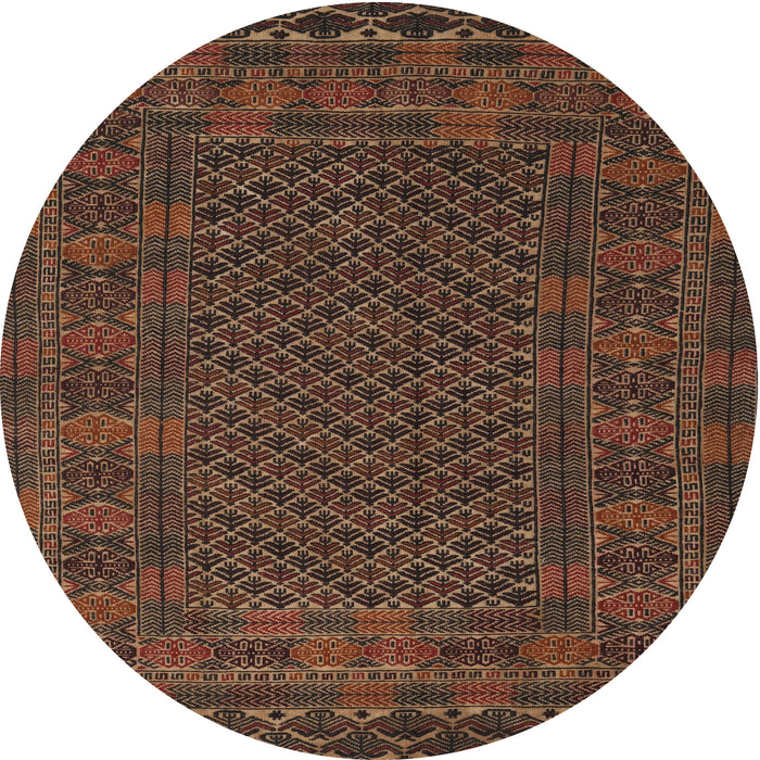 Round Traditional Red Persian Rug, tr2393