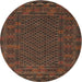 Round Traditional Red Persian Rug, tr2393
