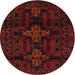 Round Traditional Bakers Brown Persian Rug, tr2395