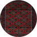 Square Machine Washable Traditional Burgundy Brown Rug, wshtr2396