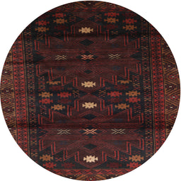 Square Machine Washable Traditional Night Red Rug, wshtr2397
