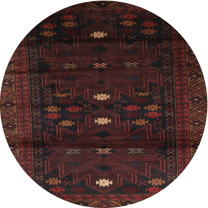 Square Machine Washable Traditional Night Red Rug, wshtr2397