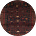Round Traditional Red Persian Rug, tr2397