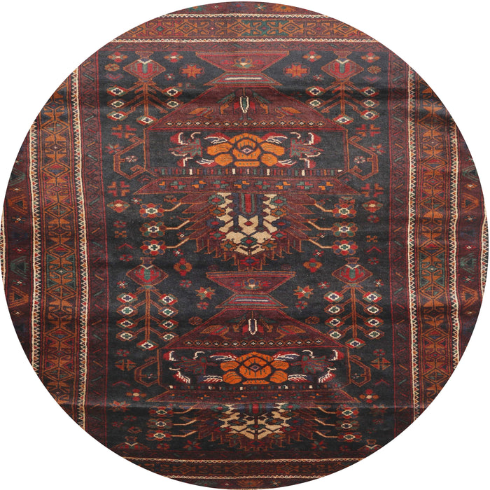 Square Machine Washable Traditional Chestnut Brown Rug, wshtr2399