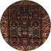 Round Traditional Red Persian Rug, tr2400