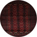 Round Traditional Mid Gray Southwestern Rug, tr2401