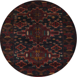 Square Machine Washable Traditional Burgundy Brown Rug, wshtr2402
