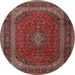 Square Machine Washable Traditional Saffron Red Rug, wshtr2411