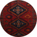 Round Traditional Red Persian Rug, tr2413