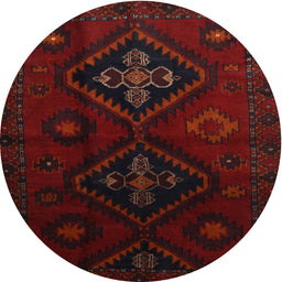 Square Machine Washable Traditional Night Red Rug, wshtr2413