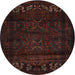 Round Traditional Red Persian Rug, tr2415
