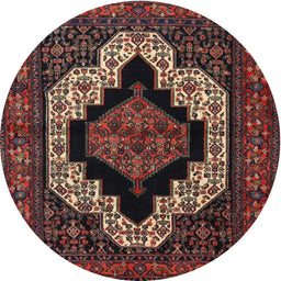 Square Machine Washable Traditional Sienna Brown Rug, wshtr2419