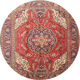 Square Machine Washable Traditional Fire Brick Red Rug, wshtr241