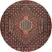 Round Traditional Orange Salmon Pink Persian Rug, tr2422