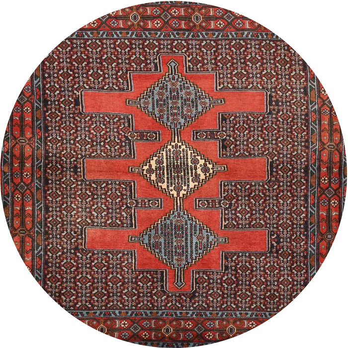 Square Machine Washable Traditional Saffron Red Rug, wshtr2423