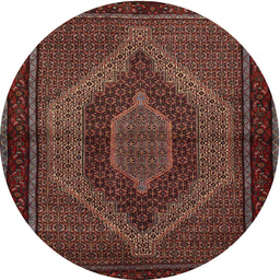 Square Machine Washable Traditional Sienna Brown Rug, wshtr2425