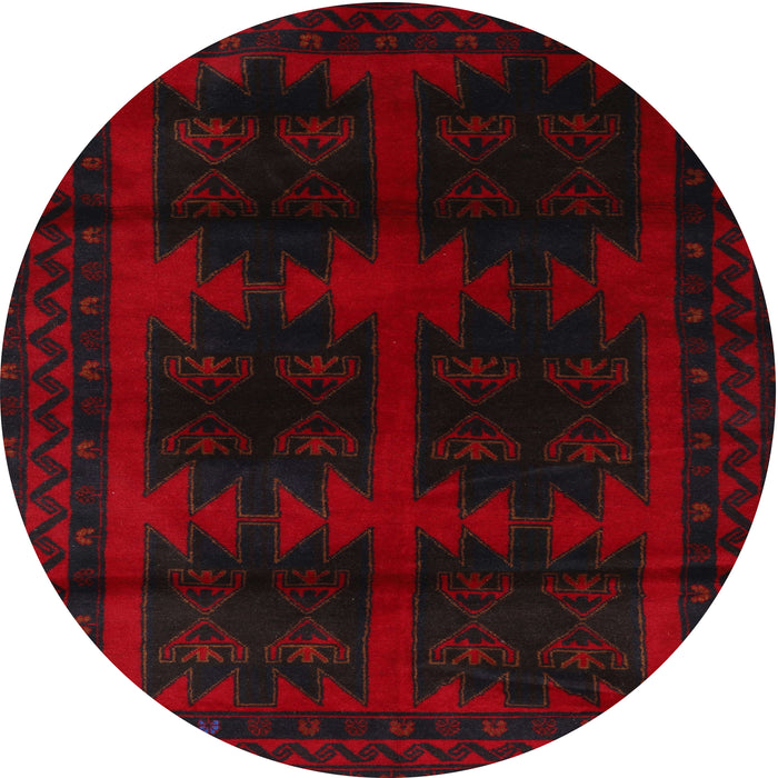 Square Machine Washable Traditional Tomato Red Rug, wshtr2428