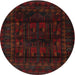 Round Traditional Bakers Brown Persian Rug, tr2430