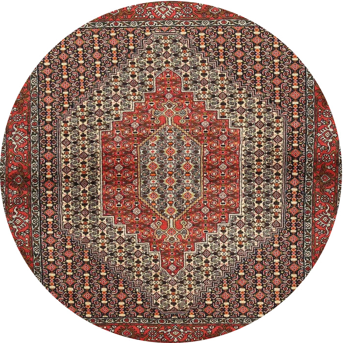 Square Machine Washable Traditional Saffron Red Rug, wshtr2431