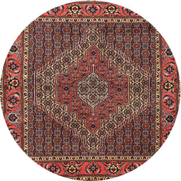 Square Machine Washable Traditional Saffron Red Rug, wshtr2433