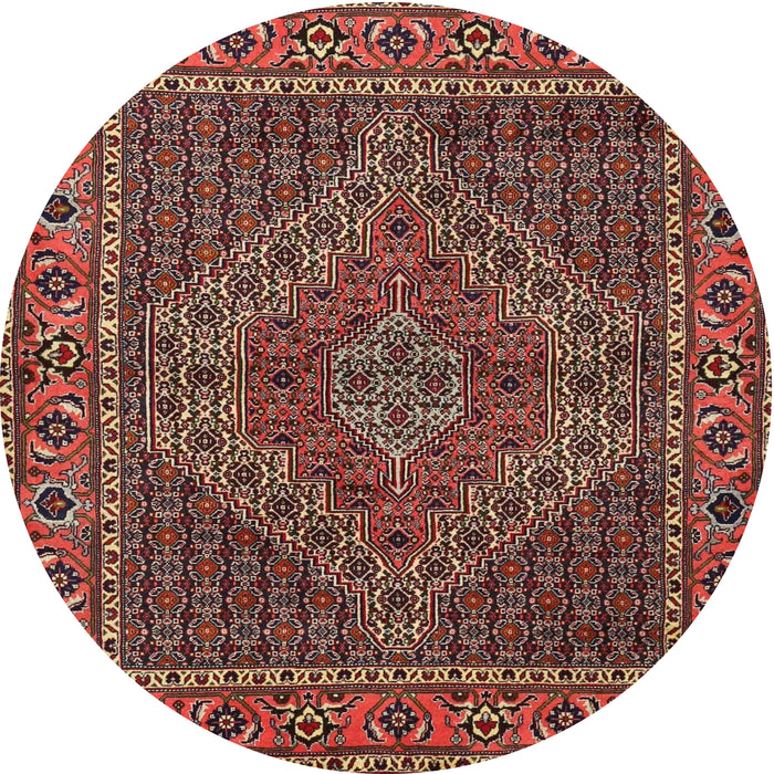 Square Machine Washable Traditional Saffron Red Rug, wshtr2433